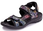 Gemini Trekking-Sandale mit bunter Floral-Pr&auml;gung SCHWARZ