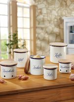 Aufbewahrungsdosen aus widerstandsf&auml;higer Stahl-Emaille 