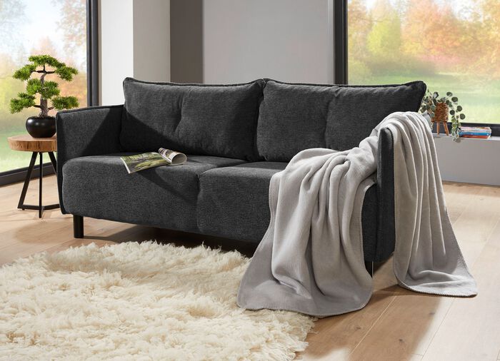 Polsterm&ouml;bel mit dekorativem Velours-Bezug ANTHRAZIT