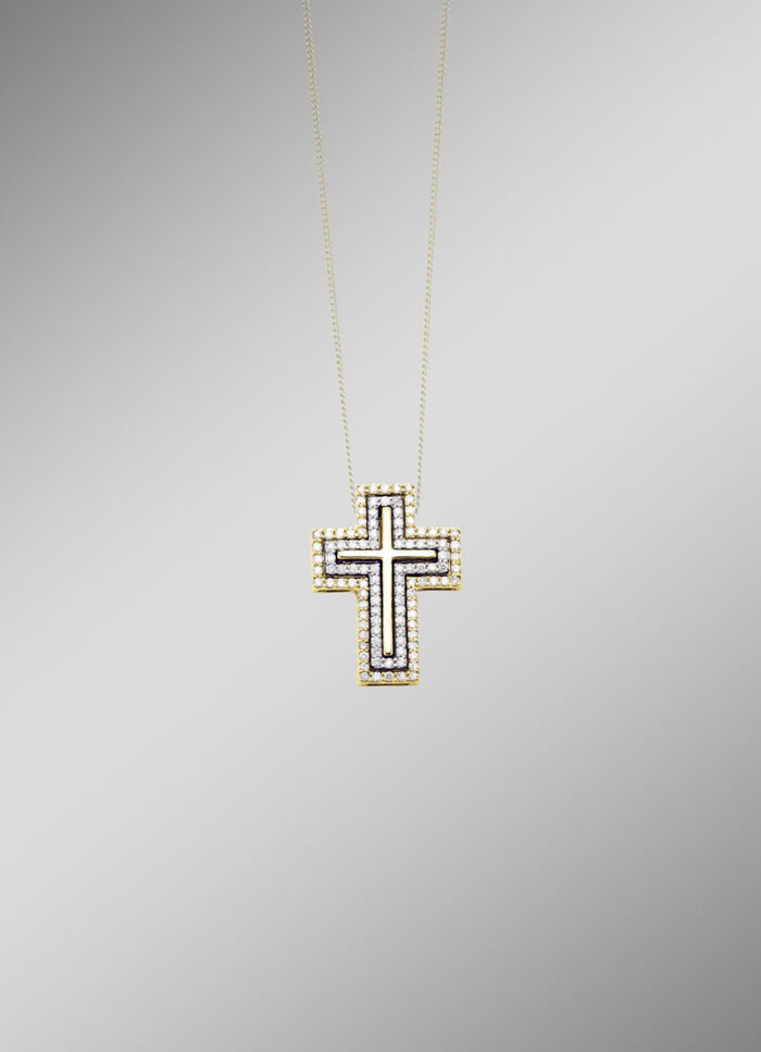 Kreuz-Anh&auml;nger mit Brillanten 