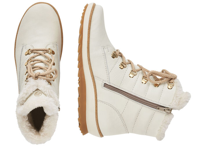 Remonte, gefütterte Damen-Stiefeletten, Winterschuhe, Weite G, mit Lammwolle NATURWEISS