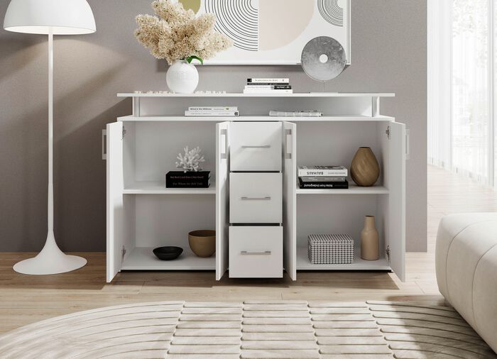 Stylisches Highboard WEISS