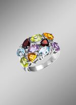 Eleganz in Silber: Damenring mit Edelsteinen 