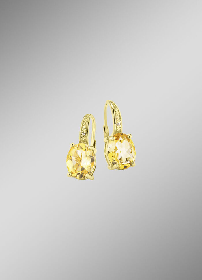 Attraktive Ohrringe mit echt Citrin 