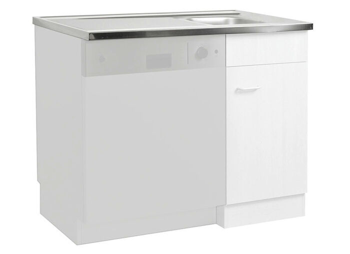 Spülenschrank mit melaminharzbeschichteter Oberfläche WEISS