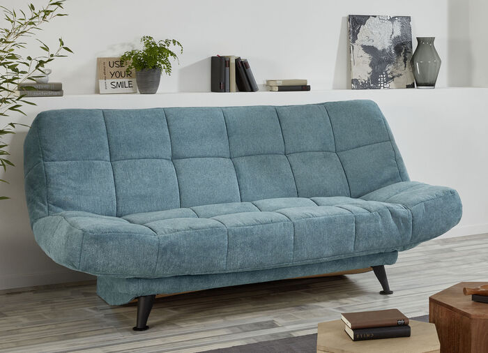 Schlafsofa mit Armteil- und Rückenverstellung BLAU