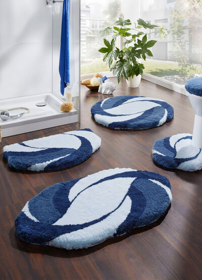 Barfußweiche Badvorleger von Kleine Wolke BLAU