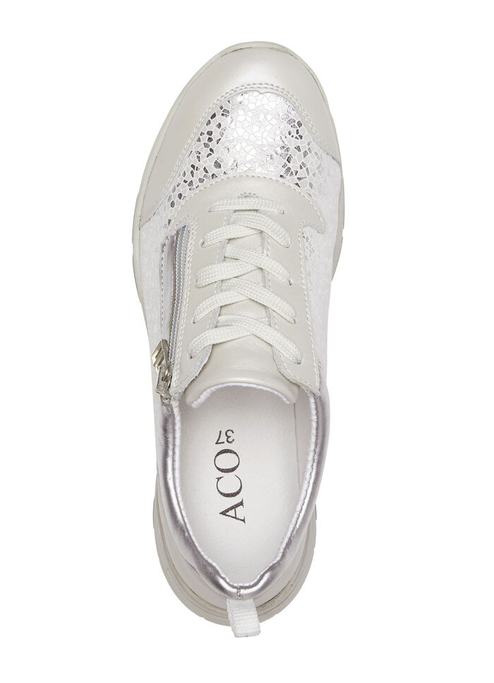 ELENA EDEN Sneaker mit Schnürung WEISS-SILBER