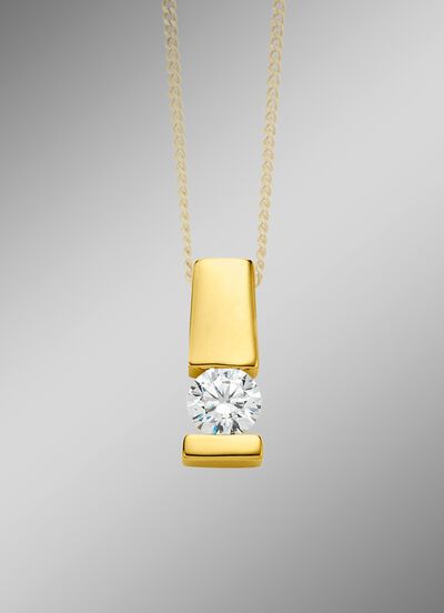 Edler Anh&auml;nger in Gelbgold mit Brillant 