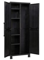 Ger&auml;teschrank Garage mit Holzlamellen-Effekt 