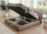 Boxspringbett mit Bettkasten und Kaltschaumtopper BEIGE-BRAUN