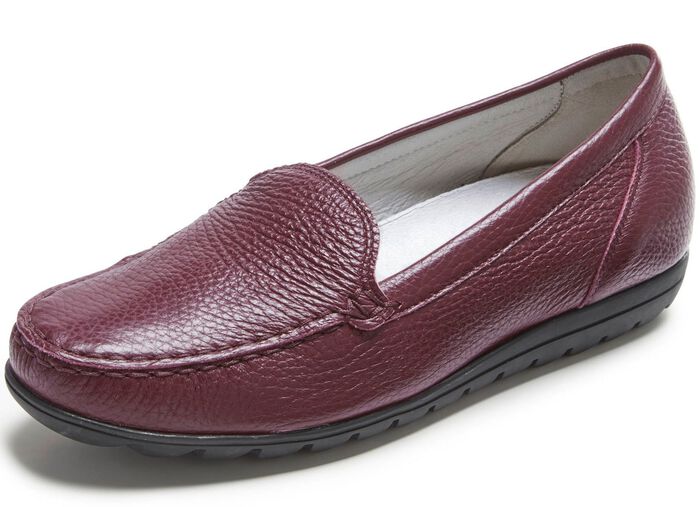 Waldl&auml;ufer Slipper aus hochwertigem, genarbtem Hirsch-Nappaleder BORDEAUX