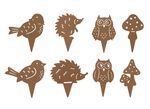 Dekostecker aus gerostetem Metall, 8er-Set 