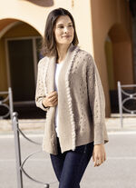 Strickjacke in leichter Fledermausform SAND MELIERT