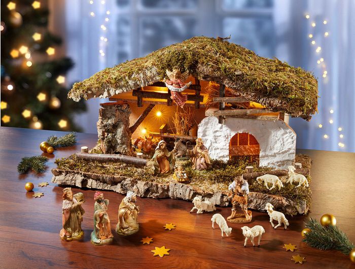 Wundersch&ouml;nes Krippenfiguren-Set in echter Handarbeit 