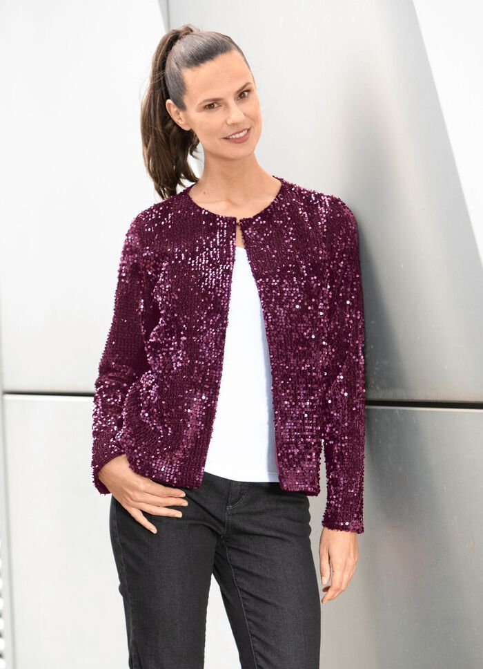 Blusenjacke mit Pailletten BEERE