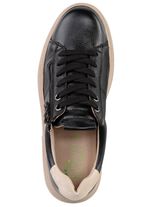 ELENA EDEN Schn&uuml;rschuh  mit Velour-Besatz SCHWARZ-BEIGE