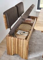 Bankgruppe mit Gestell aus massiver, geölter Eich EICHE-DUNKELBRAUN