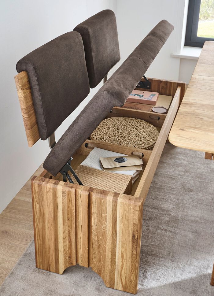 Bankgruppe mit Gestell aus massiver, geölter Eich EICHE-DUNKELBRAUN