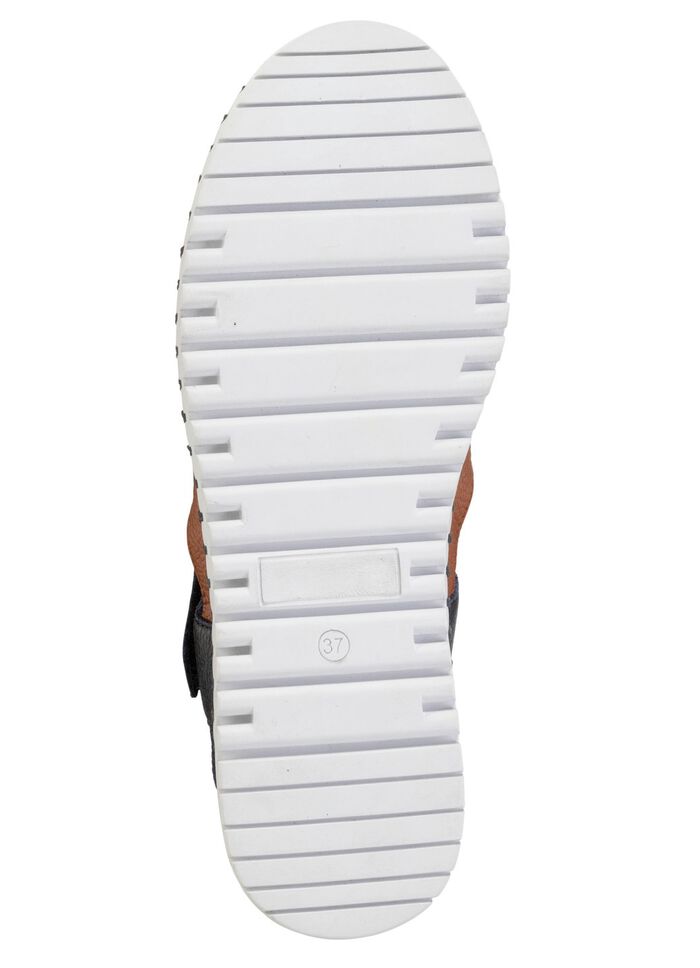 ELENA EDEN Sandale aus genarbtem Nappaleder MARINE-BUNT