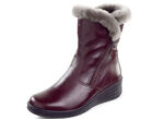 ELENA EDEN, gefütterte Damen-Stiefeletten, Winterschuhe, Weite H, mit Lammfell  BORDEAUX
