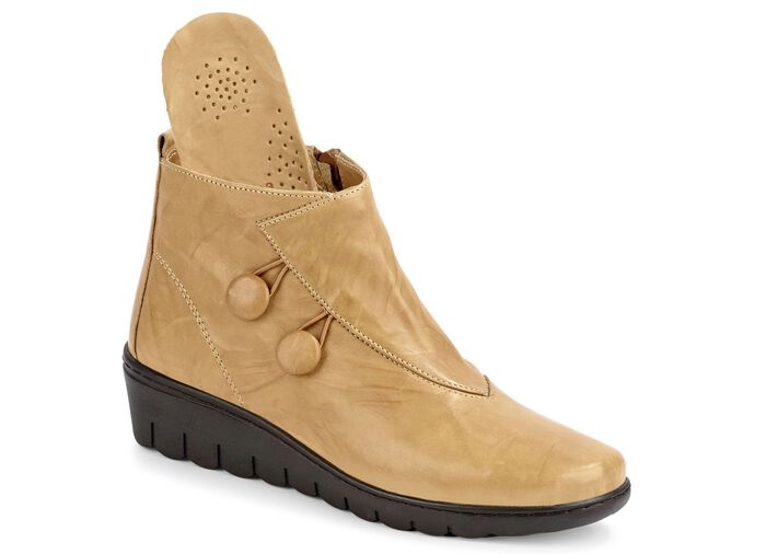 Gemini Stiefelette mit Knitterstruktur SENFGELB