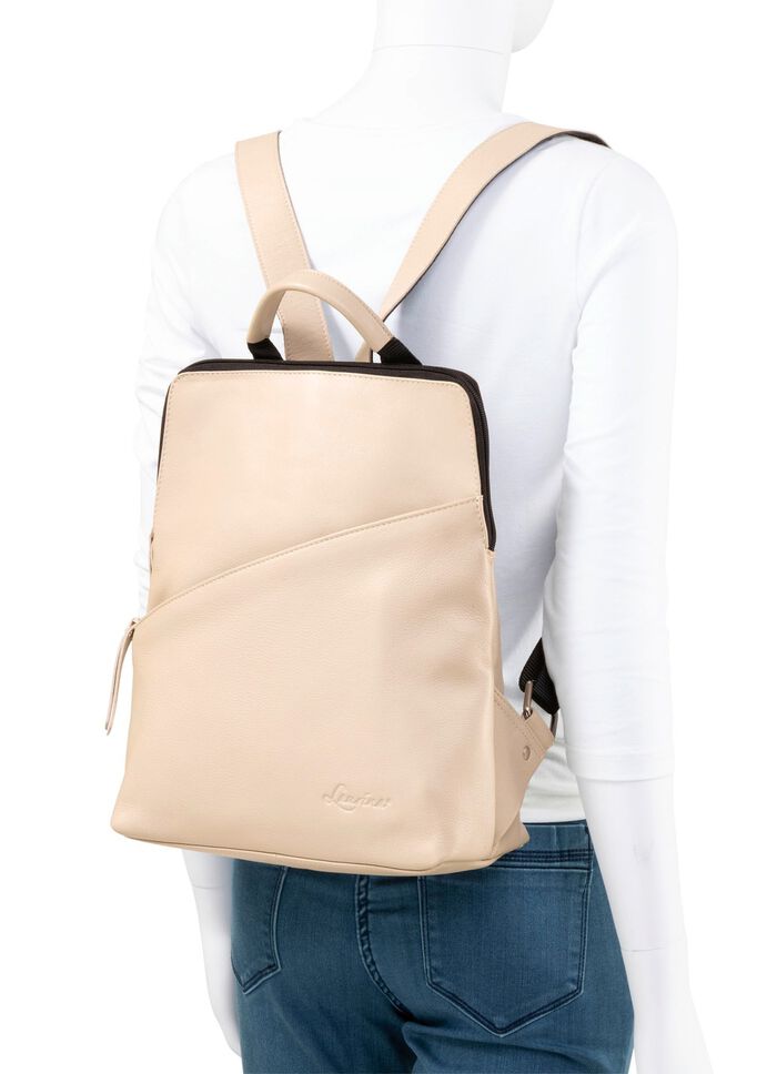 Laurina, Rucksack, Damen, mit zwei verstellbaren Umh&auml;ngeriemen KIESEL