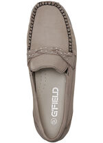 ELENA EDEN, bequeme Damen-Slipper, Weite H, mit herausnehmbarem Fußbett TAUPE