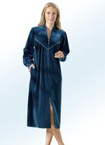 Hausmantel mit Stickerei- und Paillettenzier 