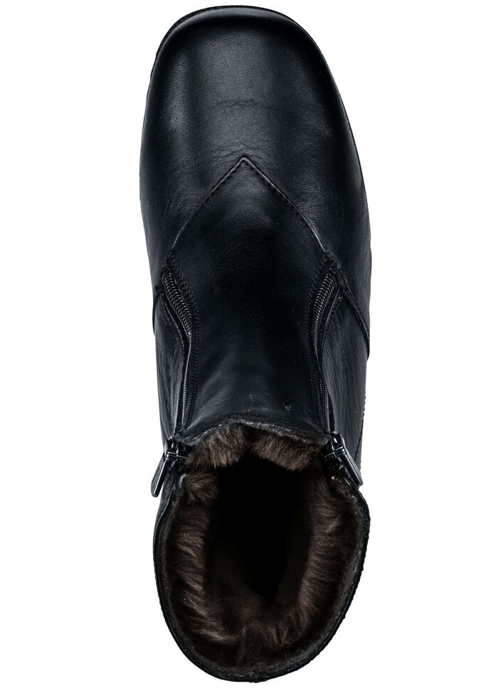 Stiefelette mit zwei seitlichen Reißverschlüssen SCHWARZ