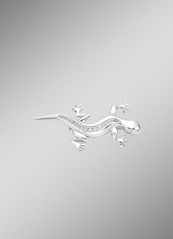 Salamander-Anstecknadel aus Silber 
