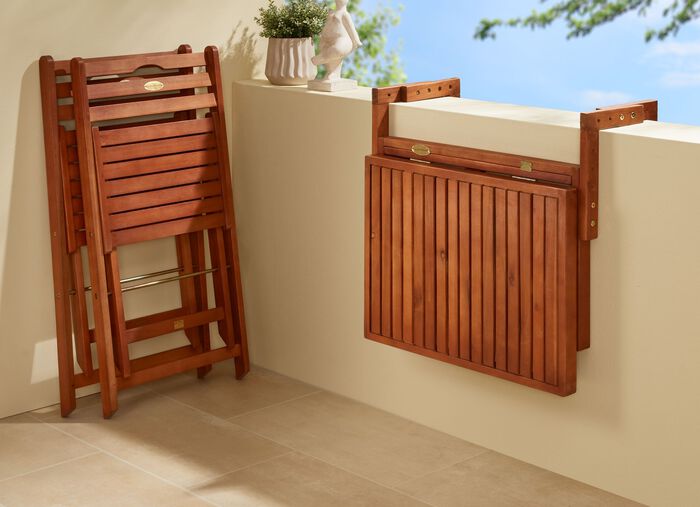 Balkon-Set "Berkeley" aus Eukalyptusholz, 3-teilig 