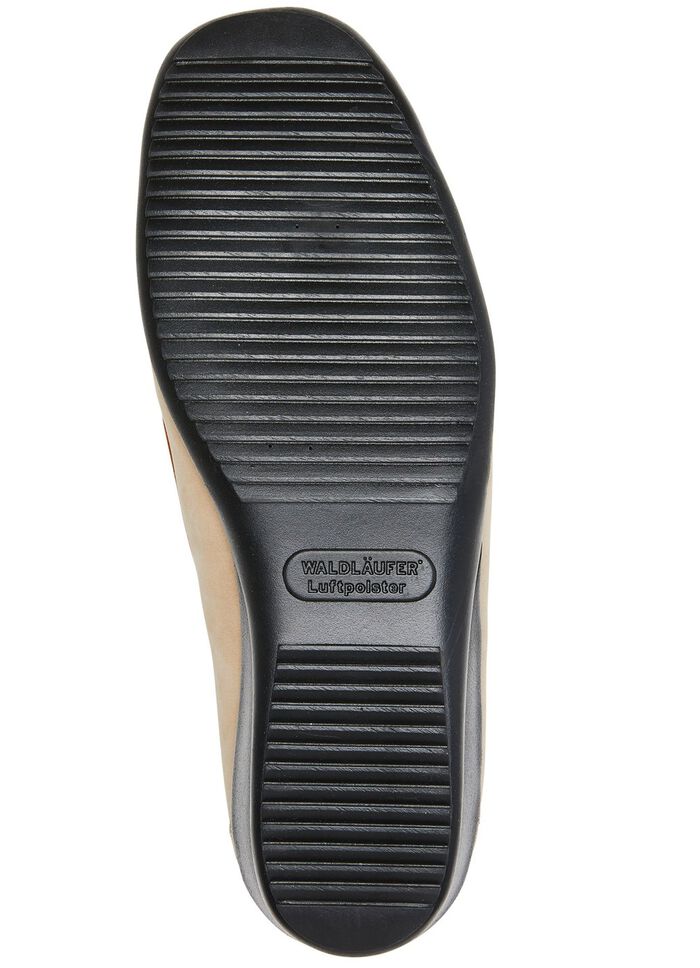 Waldl&auml;ufer, bequeme Damen-Slipper, Weite H, mit herausnehmbarem Fu&szlig;bett BEIGE-COGNAC