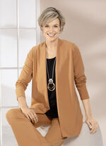 Shirtjacke in verschlussloser Form in 4 Farben CAMEL