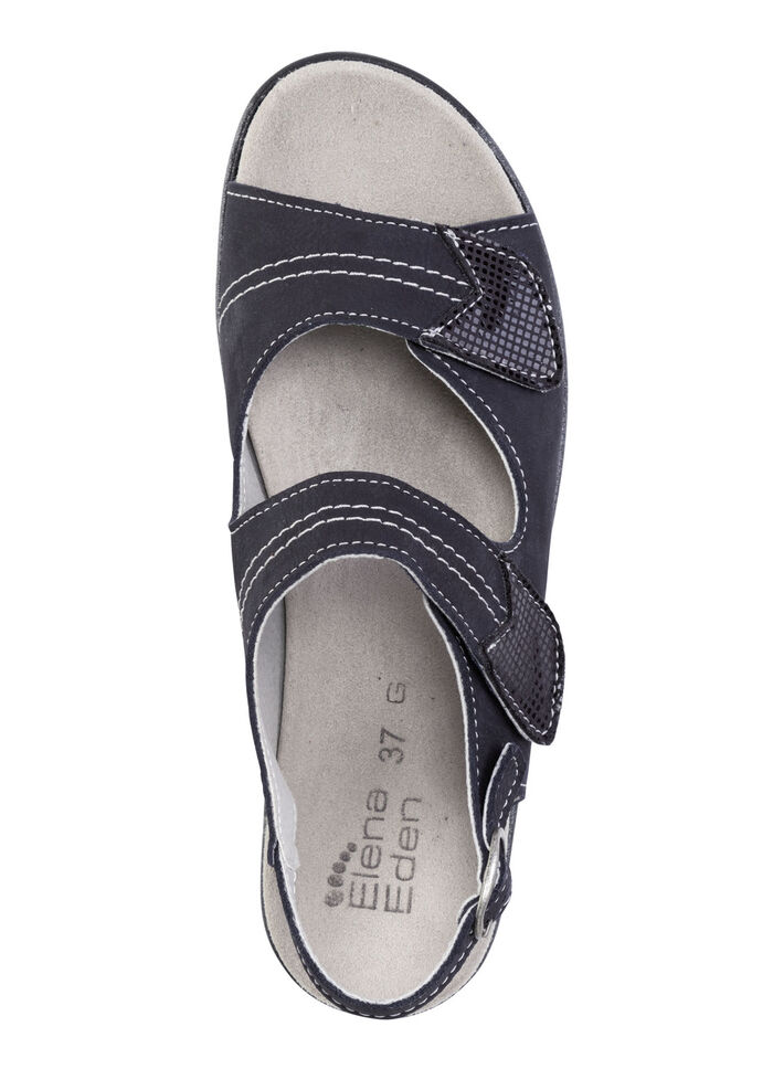 ELENA EDEN, bequeme Damen-Sandalen, Weite G, mit herausnehmbarem Fu&szlig;bett DUNKELBLAU