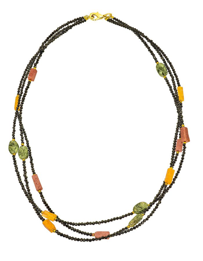 Toller Blickfang: 3-reihige Halskette mit echt Aventurin 