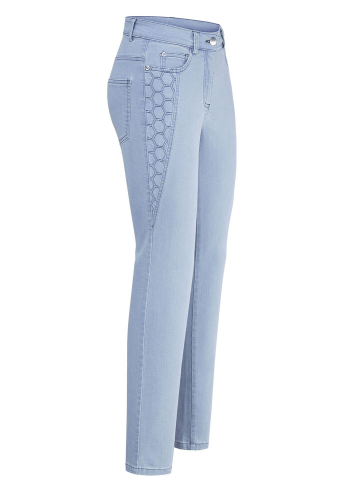 Jeans mit schöner Stickerei HELLBLAU