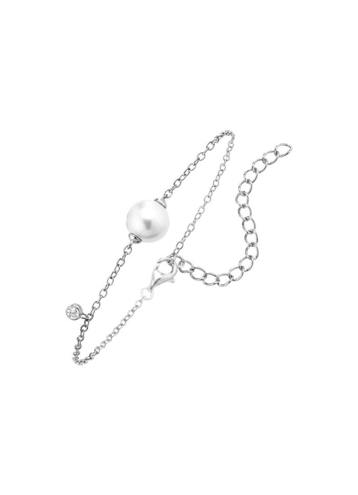 Armband mit Süßwasser-Zuchtperle und synth. Zirkonia 