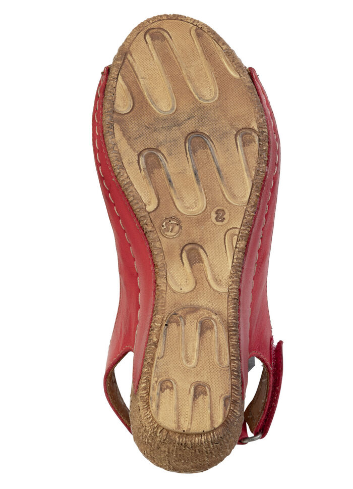 Gemini, trendige Damen-Sandaletten, Weite G, mit verstellbarer Klettspange ROT-BUNT