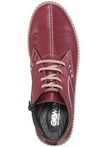 Gemini Schn&uuml;r-Bootie mit Ziern&auml;hten RUBINROT