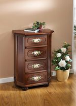 Stilvolle Kommode mit handbemalter Blumendekoration NUSSBAUM