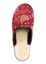 Zweierpack, gef&uuml;tterte Damen-Hausschuhe, Weite H, mit Textildruck 