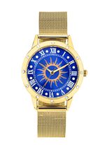 Quartz-Damenuhr Sonne mit wei&szlig;en Kristallakzenten  