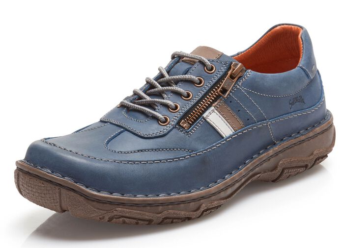 Schn&uuml;rschuh mit Kontrast-Bes&auml;tzen 