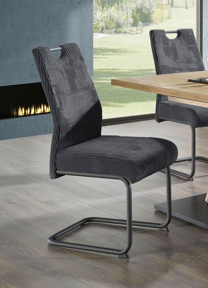 St&uuml;hle, 4er-Set, mit Cordbezug ANTHRAZIT