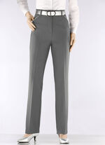 Hose mit silberfarbener Kontrastpaspel GRAU MELIERT