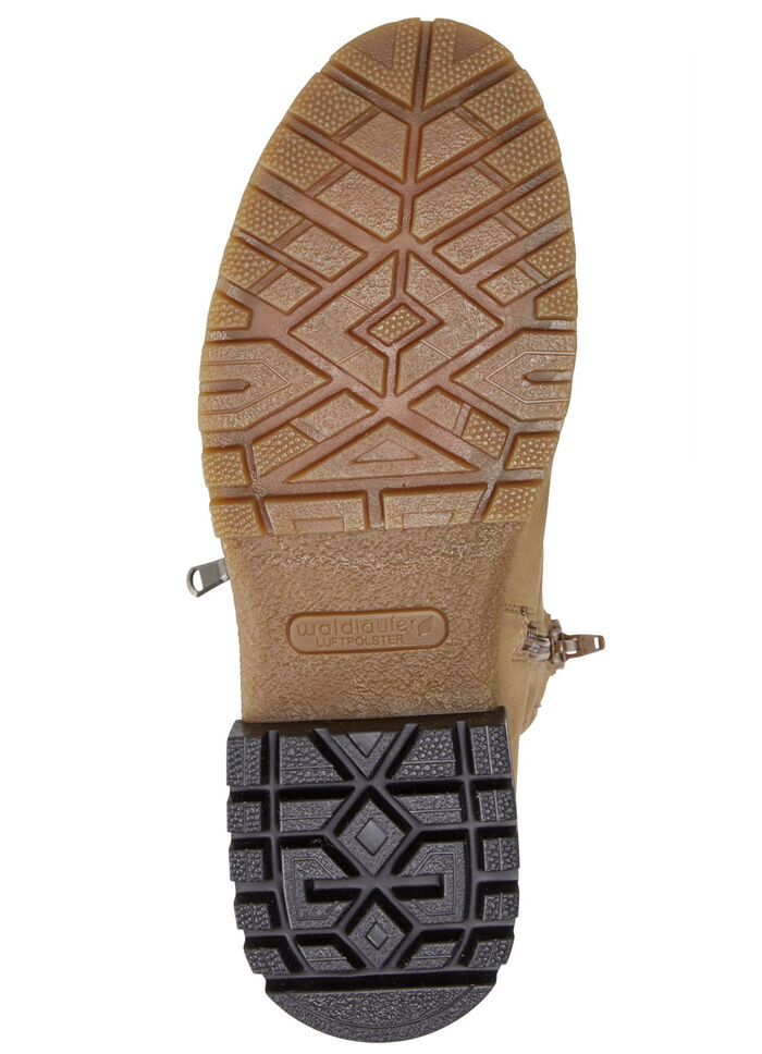 Waldläufer Schnür-Stiefelette aus bestem Nubukleder CAMEL