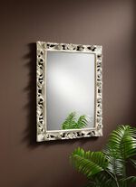 Spiegel mit teilmassivem Rahmen CREME