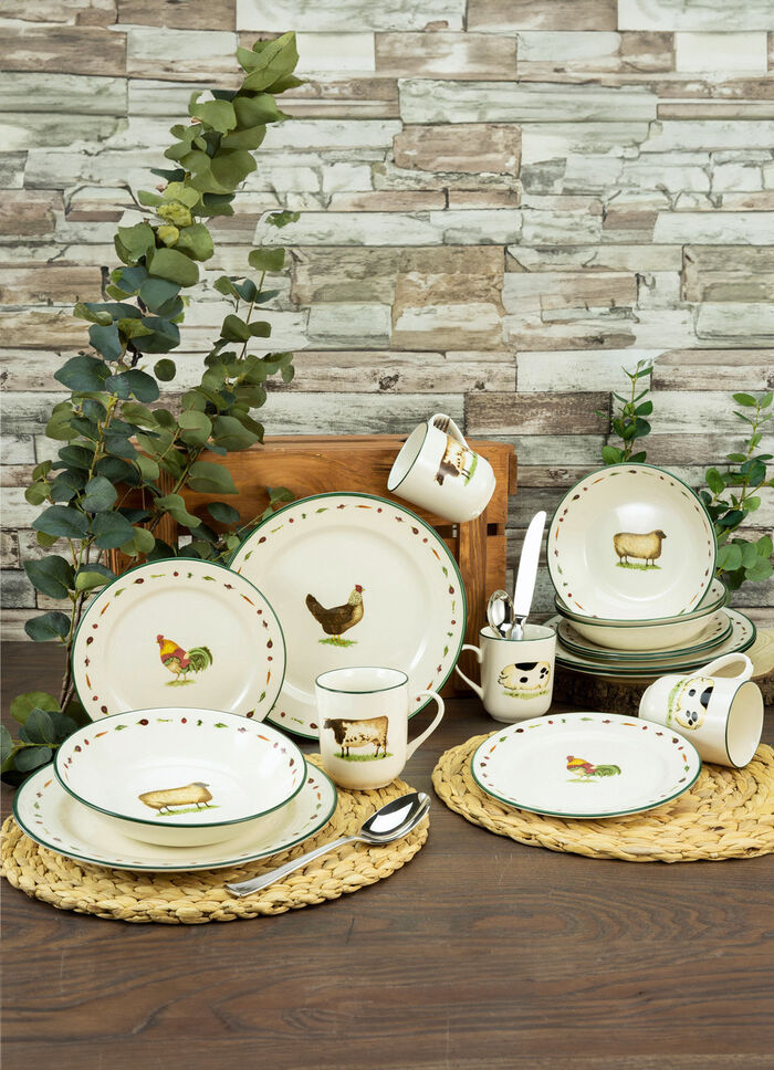 Kombi-Service, 16-teilig mit Landhaus-Motiv