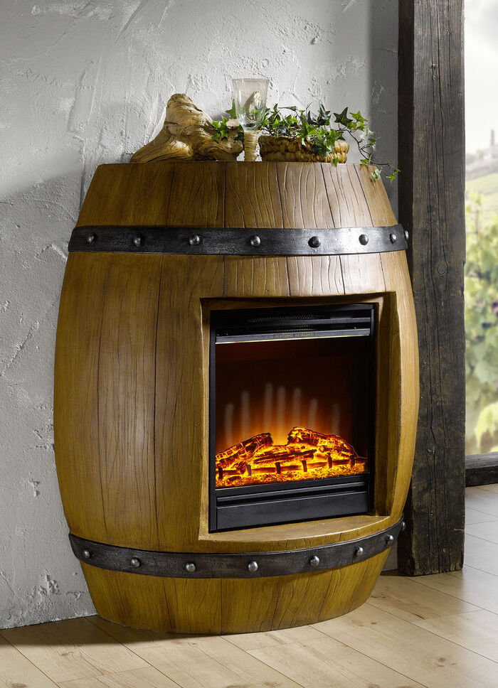 Elektrischer Kamin im Weinfassdesign 